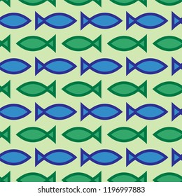 Abstract seamless fish pattern, vector illustration.