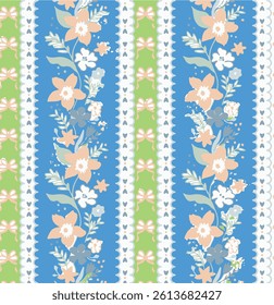 Abstract seamless floral background with flowers and leaves. Hand drawn modern art. Vintage organic hand drawn nature doodle graphic.