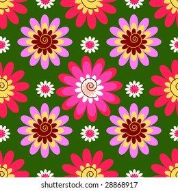 Abstract seamless floral background (vector)