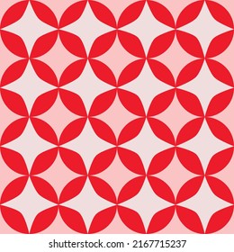 Resumen del patrón vectorial de flor blanca roja. Patrón floral geométrico. Imagen de fondo.