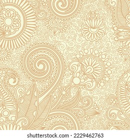 Abstract seamless Floral cream vector