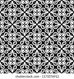 Abstract seamless floral damask. ornamental style vector background.
