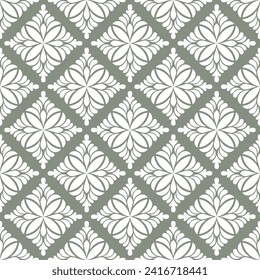 Abstract seamless floral damask. ornamental style vector background.