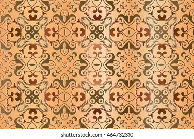 abstract seamless floral decor element openwork embossed interlocking lines symmetrical shapes on a light background