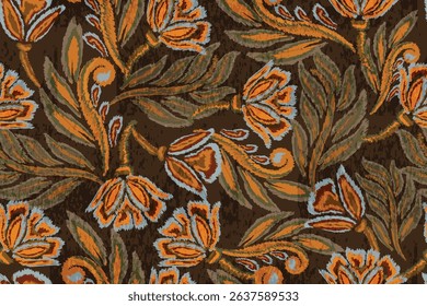 abstract seamless floral motif or abstract floral fabric pattern
