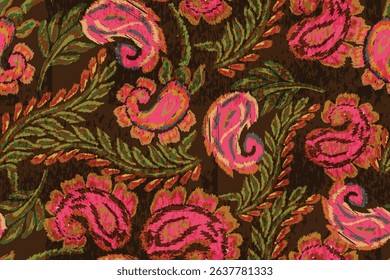 abstract seamless floral motif or abstract floral fabric pattern