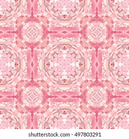 Abstract seamless floral oriental-style pattern in pink