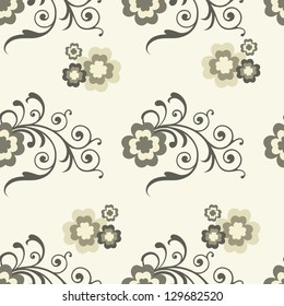 Abstract seamless floral pattern.