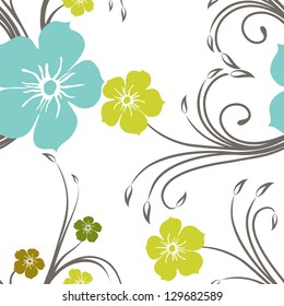 Abstract seamless floral pattern.