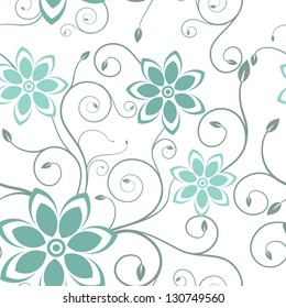 Abstract seamless floral pattern.