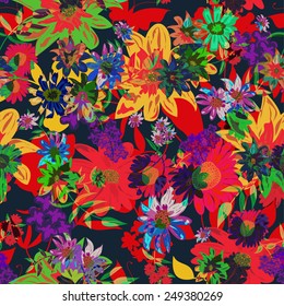 Abstract seamless floral  pattern