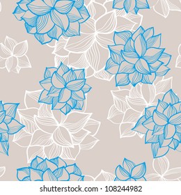Abstract seamless floral pattern. Beautiful flower vector illustration