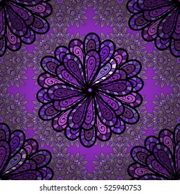 Abstract seamless floral pattern with big flowers. Vector illustration.