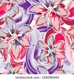 patrón de floral abstracto sin fisuras con fondo colorido y elegante. diseño vectorial. fondo de pantalla de flores. Fondo floral. Colorido y elegante, florido. Dibujo de contorno. imprime textura. fondo artístico