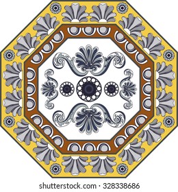 Abstract seamless floral pattern from decorative ornament elements . Portuguese texture (background) with flowers for packing, textile, interior, web design. Vector illustration.