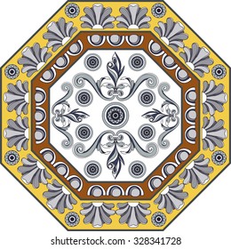 Abstract seamless floral pattern from decorative ornament elements . Portuguese texture (background) with flowers for packing, textile, interior, web design. Vector illustration.