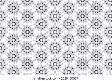 Abstraktes, nahtloses Blumenmuster-Design. Geometrische Textur für Stoff, Umhüllung, Tapete, Papier und Dekorativdruck.