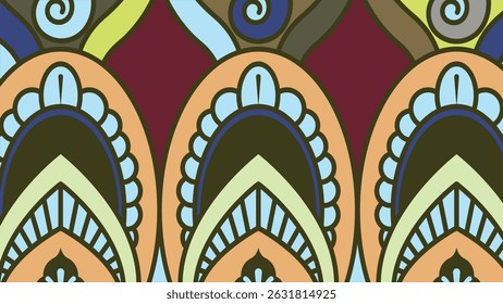 Abstrato design de padrão floral sem costura com vintage colorido elementos de flor étnica