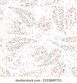 Abstract seamless floral pattern with dots and leaves. Dotted flourish multicolor festive texture. Abstract backdrop with chaotic flowing organic shapes. Artistic stylish summer tiled  background.