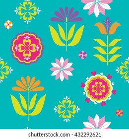 Abstract seamless floral pattern. Flowers background for girls.  Tender colorful wallpaper