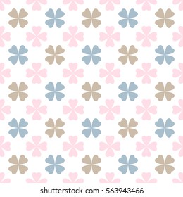 Abstract seamless floral pattern. Flowers isolated on white background. Vector illustration