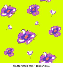 Resumen de un patrón floral sin fisuras. Glover repite las impresiones para textiles, ropa, papel de envoltura.
