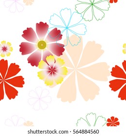 The abstract seamless floral pattern, love on Valentine's fabric print background vector image.