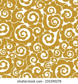 Abstract seamless floral pattern. Monochrome doodles wallpaper.Curls style texture.Vector illustration.