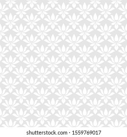 Abstract seamless floral pattern. ornament fabric, wallpaper, packaging. white and grey decorative vector background.