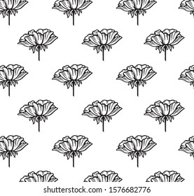 Abstract seamless floral pattern. ornament fabric, wallpaper, packaging. white and grey decorative vector background. 