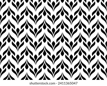 Abstract seamless floral pattern. ornament fabric, wallpaper, packaging. Black and white decorative vector background.