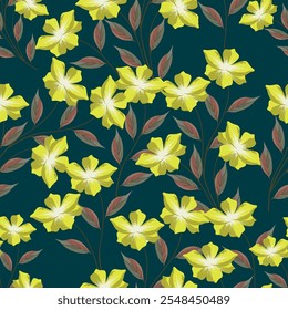 Abstract seamless floral pattern. Spring Trendy flowers print, Plant background, design for fabric, cloth design, covers, wallpapers, print, scrapbooking.