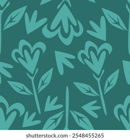 Abstract seamless floral pattern. Spring Trendy flowers print, Plant background, design for fabric, cloth design, covers, wallpapers, print, scrapbooking.