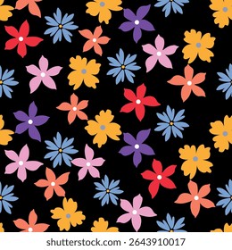 Abstract seamless floral pattern. Spring Trendy flowers print, Plant background, design for fabric, cloth design, covers, wallpapers, print, scrapbooking.