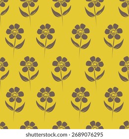 Abstract seamless floral pattern. Spring Trendy flowers print, Plant background, design for fabric, cloth design, covers, wallpapers, print, scrapbooking