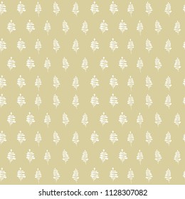 Abstract seamless floral floral pattern with stylized image of tree branches. Gold and white. Vector illustration.