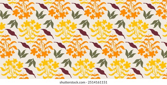 Abstract seamless floral pattern. Trendy abstract textures for backgrounds, wallpapers, textiles and fashion.