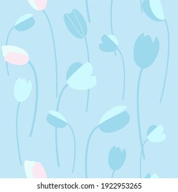 Abstract Seamless floral pattern with tulips . Cute vintage ornament for wallpaper, printing on the packaging paper, textiles. Vector pattern