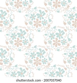 Abstract seamless floral pattern. Vector illustration. Contemporary decorative background in minimalist style. Soft texture. Herbal design.