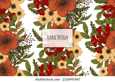 Abstract Seamless Floral Pattern in vector