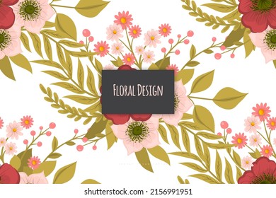 Abstract Seamless Floral Pattern in vector