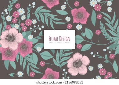 Abstract Seamless Floral Pattern in vector
