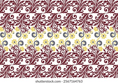 abstract seamless floral pattern vintage textile design ethnic ornament ikat all over botanical repeat texture flower wallpaper fabric fashion