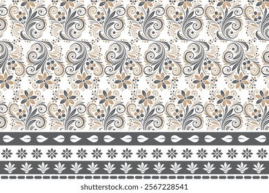 abstract seamless floral pattern with vintage botanical motifs and ethnic geometric designs for fabric wallpaper textile fashion and home decor cushion covers