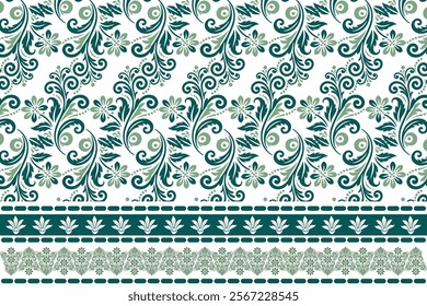 abstract seamless floral pattern with vintage botanical motifs ethnic geometric elements for fabric design fashion textiles wallpaper and decorative cushion covers