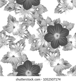 abstract seamless floral pattern For your design. Ornament for wrapping, wallpaper, tiles. Gray and white vector background. Vector illustration