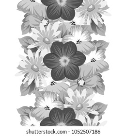 abstract seamless floral pattern For your design. Ornament for wrapping, wallpaper, tiles. Gray and white vector background. Vector illustration