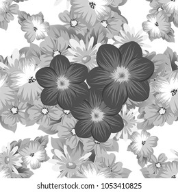 abstract seamless floral pattern For your design. Ornament for wrapping, wallpaper, tiles. Gray and white vector background. Vector illustration