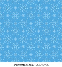 Abstract seamless floral pattern.Flowers on a blue background