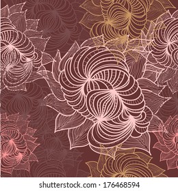 Abstract seamless floral vector background. 